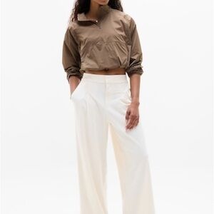 Athleta Cream Wide-Leg Trousers
